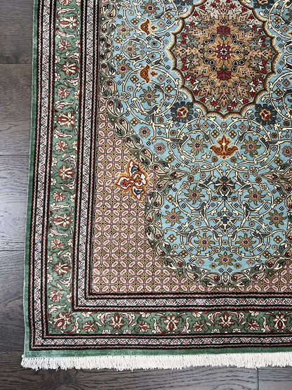 Wonderful vintage decorative Qom silk rug - Hakiemie Rug Gallery