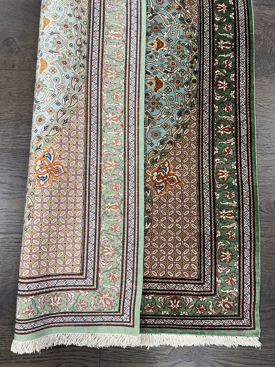 Wonderful vintage decorative Qom silk rug - Hakiemie Rug Gallery
