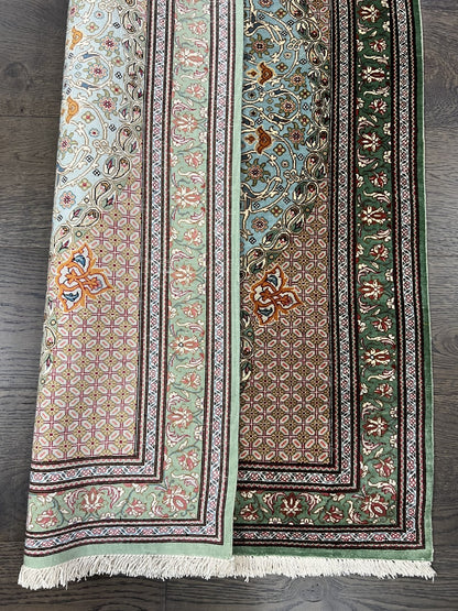 Wonderful vintage decorative Qom silk rug - Hakiemie Rug Gallery